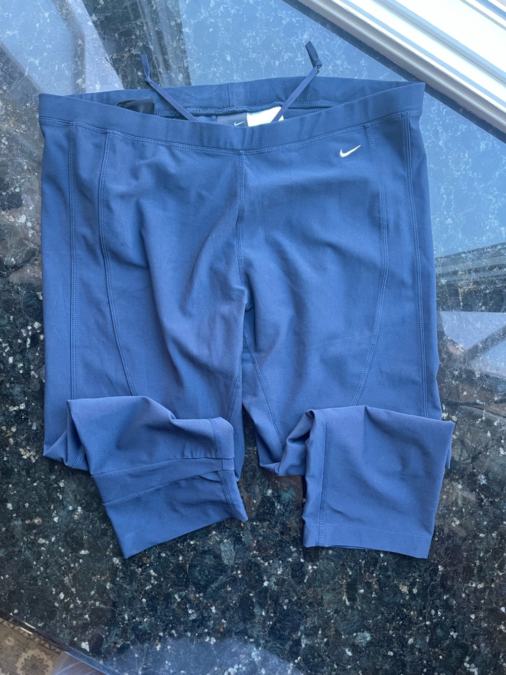 Nike Women's Navy Blue Cropped Track Joggers